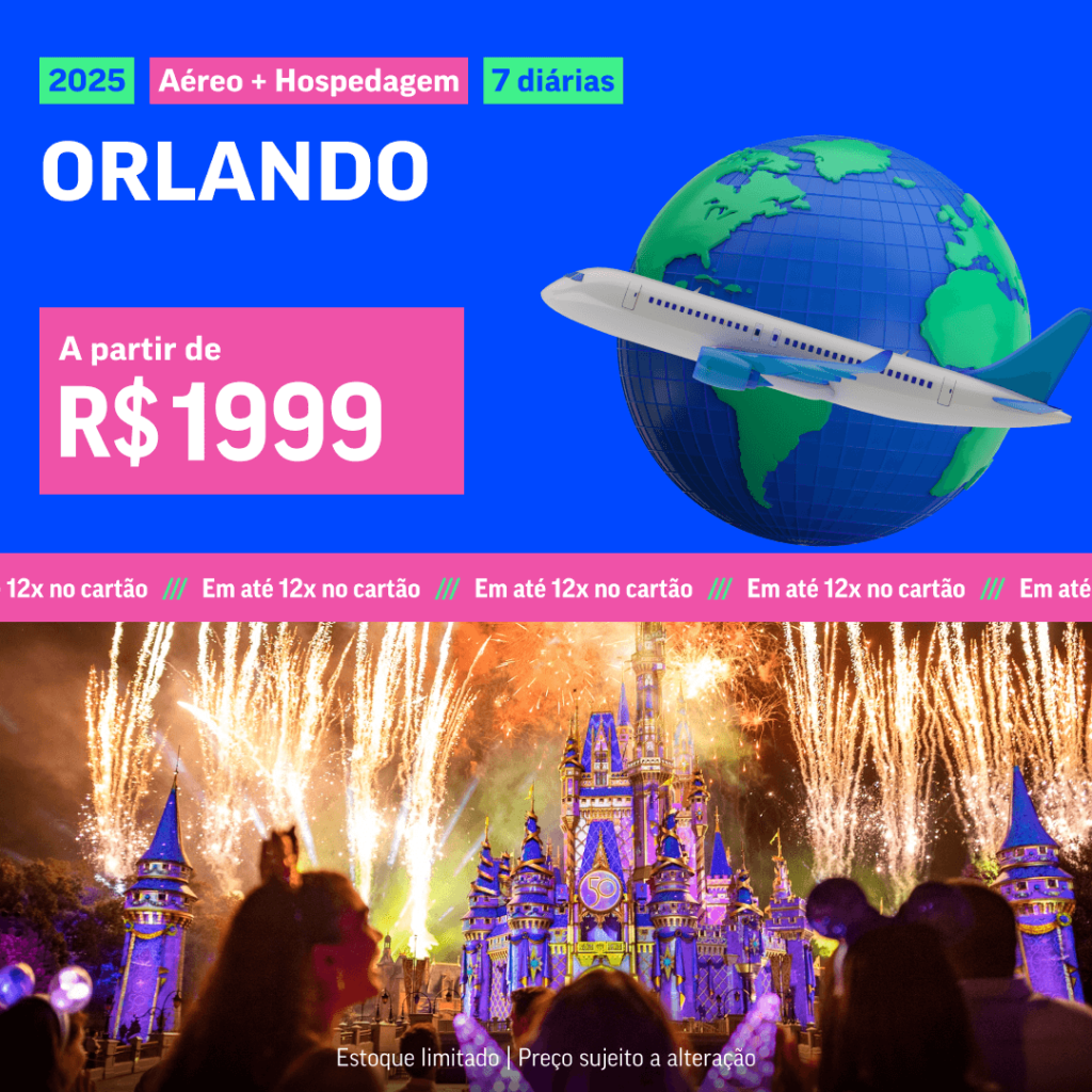 Pacote de Viagem Orlando 2025 a partir de 1999 reais com Aéreo
