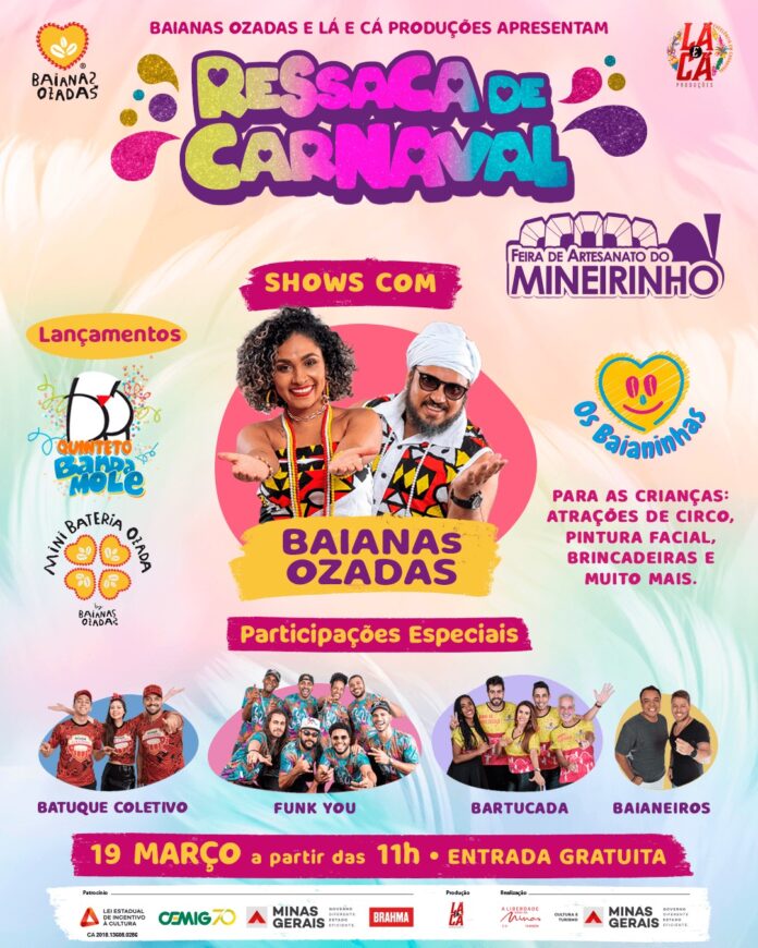 Ressaca do Baianas Ozadas reúne as bandas dos maiores blocos de BH na Feira do Mineirinho