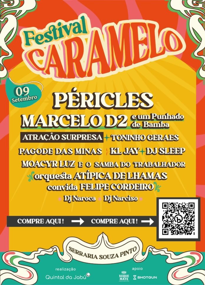 Festival Caramelo estreia em Belo Horizonte dia 9 de setembro na Serraria Souza Pinto com Péricles, Marcelo D2, Moacyr Luz e KL Jay