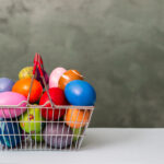 Easter eggs in the shopping basket