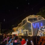 Locomotiva iluminada desembarca em BH e acende a magia do Natal na Sapucaí