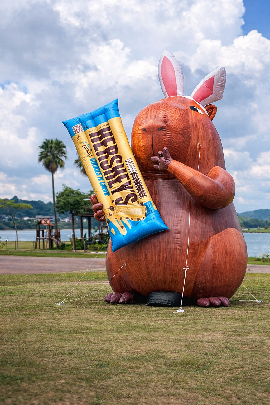 Capivara gigante chama atenção na Lagoa dos Ingleses