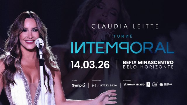 Turnê Intemporal, com Claudia Leitte, chega ao BeFly Minascentro
