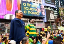 Betnacional e MVA reúnem mais de 8 mil torcedores e transformam a Times Square no maior bandeiraço brasileiro fora de casa da história