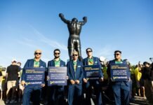 Betnacional monta operação especial para impedir camisa do Brasil na estátua de Rocky Balboa