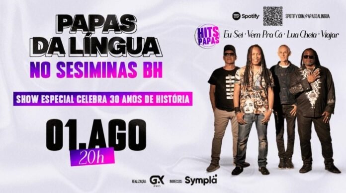 Papas da Língua faz show inédito em Belo Horizonte com turnê de celebração aos 30 anos, no dia 01 de agosto, no SESIMINAS BH