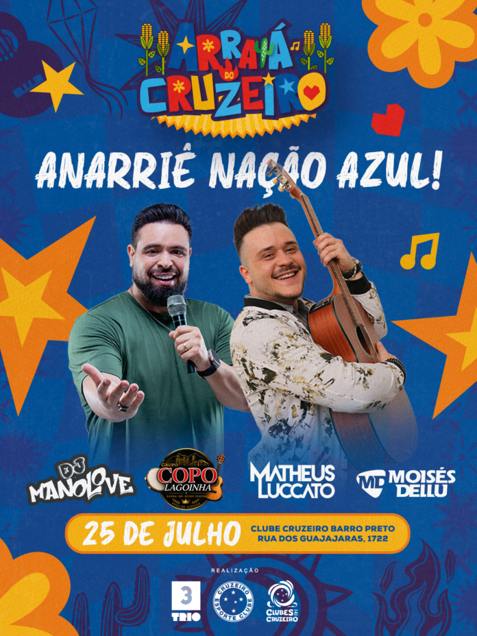 Arraiá do Cruzeiro acontece 25 de julho, na Sede Barro Preto, com muita diversão para toda a família